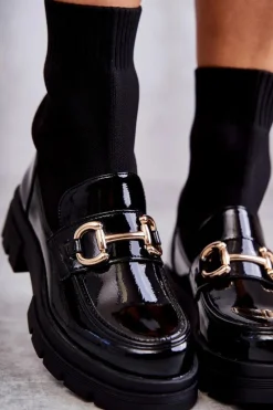 Hot Boto Damskie Botki Ze Skarpetą Wsuwane Czarne Sofia