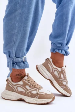 New Boto Damskie Buty Sportowe Beżowe Contiro Beżowy
