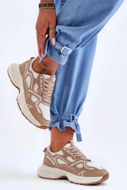 New Boto Damskie Buty Sportowe Beżowe Contiro Beżowy