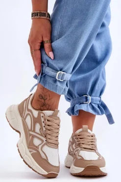 New Boto Damskie Buty Sportowe Beżowe Contiro Beżowy