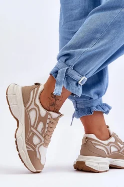 New Boto Damskie Buty Sportowe Beżowe Contiro Beżowy