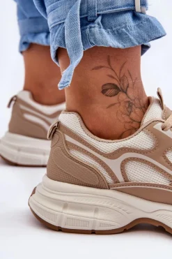 New Boto Damskie Buty Sportowe Beżowe Contiro Beżowy