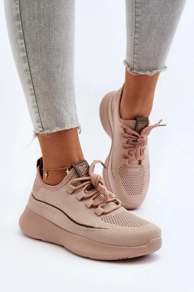 Online Damskie Buty Sportowe Big Star NN274664 Nude Damskie Buty Sportowe Big Star|Sneakersy Damskie