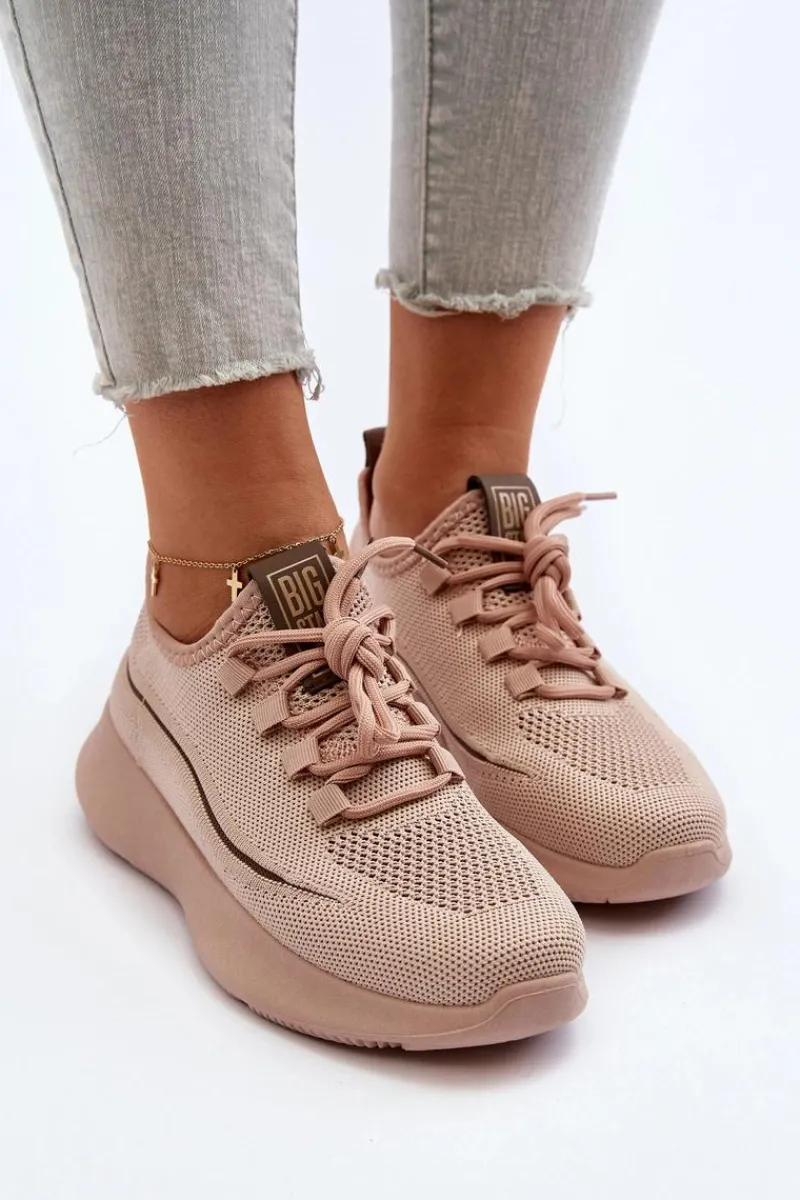 Online Damskie Buty Sportowe Big Star NN274664 Nude Damskie Buty Sportowe Big Star|Sneakersy Damskie