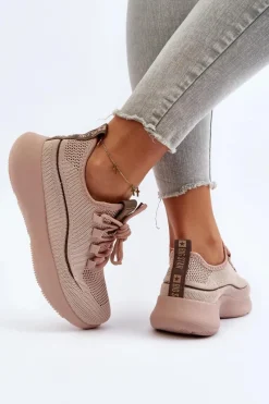 Online Damskie Buty Sportowe Big Star NN274664 Nude Damskie Buty Sportowe Big Star|Sneakersy Damskie