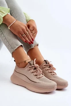 Online Damskie Buty Sportowe Big Star NN274664 Nude Damskie Buty Sportowe Big Star|Sneakersy Damskie