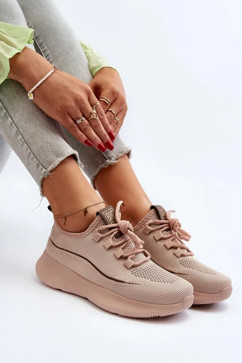 Online Damskie Buty Sportowe Big Star NN274664 Nude Damskie Buty Sportowe Big Star|Sneakersy Damskie
