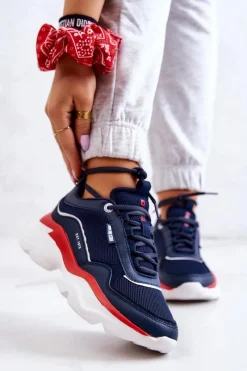 Buty Sportowe Big Star|Sneakersy Damskie>Big Star Shoes Damskie Buty Sportowe Big Star JJ274A117 Granatowe