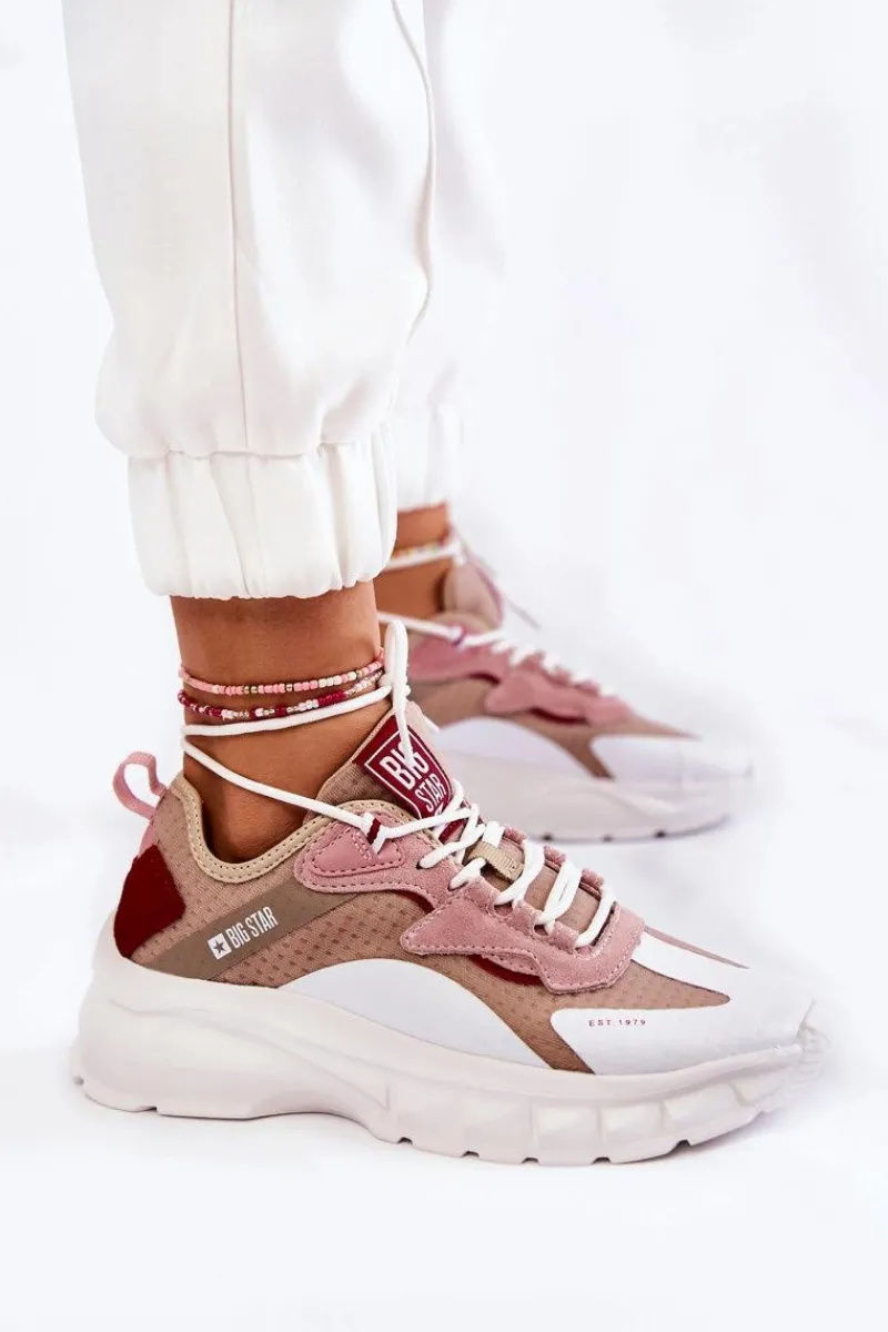 Online Damskie Buty Sportowe Big Star KK274055 Beżowe Damskie Buty Sportowe Big Star|Sneakersy Damskie