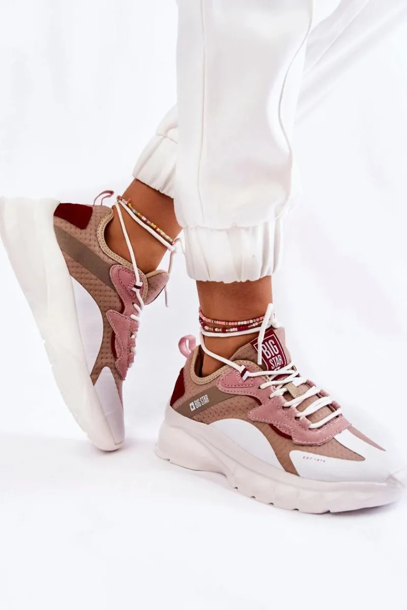 Online Damskie Buty Sportowe Big Star KK274055 Beżowe Damskie Buty Sportowe Big Star|Sneakersy Damskie