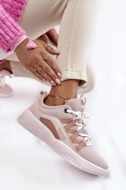 Big Star Shoes Damskie Buty Sportowe Big Star KK274058 Różowe