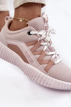 Big Star Shoes Damskie Buty Sportowe Big Star KK274058 Różowe