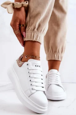 Clearance Damskie Buty Sportowe JJ2N4051 Biało-Różowe Damskie Sneakersy Damskie