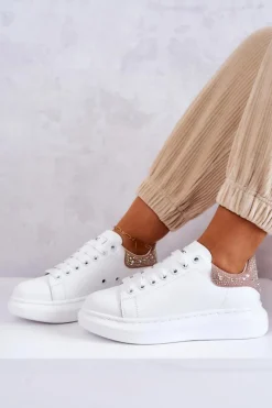 Clearance Damskie Buty Sportowe JJ2N4051 Biało-Różowe Damskie Sneakersy Damskie