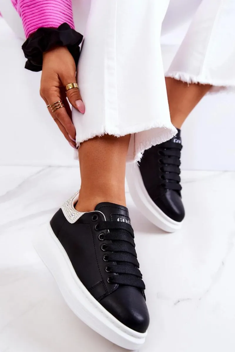 Sneakersy Damskie>GOE Damskie Buty Sportowe JJ2N4052 Czarno-Białe