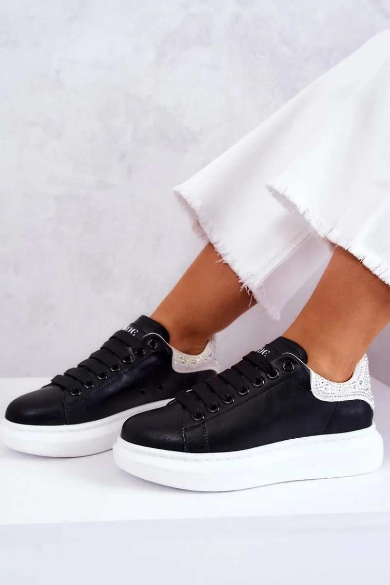 Sneakersy Damskie>GOE Damskie Buty Sportowe JJ2N4052 Czarno-Białe