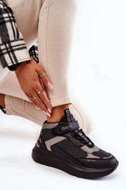 Clearance Damskie Buty Sportowe Memory Foam System Big Star KK274403 Czarne Damskie Buty Sportowe Big Star|Sneakersy Damskie