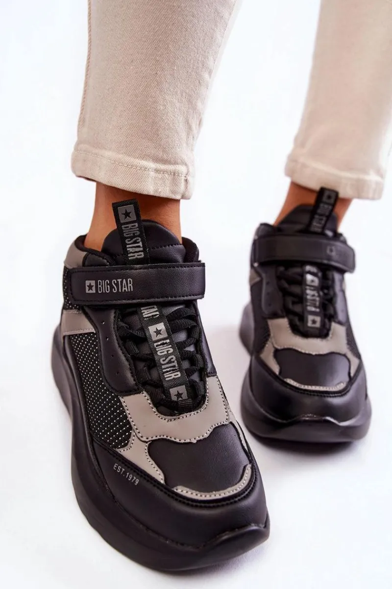 Clearance Damskie Buty Sportowe Memory Foam System Big Star KK274403 Czarne Damskie Buty Sportowe Big Star|Sneakersy Damskie