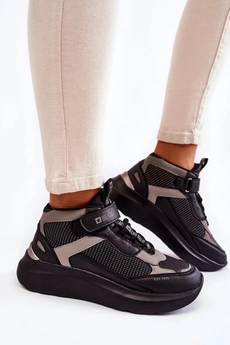 Clearance Damskie Buty Sportowe Memory Foam System Big Star KK274403 Czarne Damskie Buty Sportowe Big Star|Sneakersy Damskie