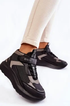 Clearance Damskie Buty Sportowe Memory Foam System Big Star KK274403 Czarne Damskie Buty Sportowe Big Star|Sneakersy Damskie