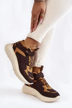 Damskie Buty Sportowe Memory Foam System Big Star KK274404 Brązowe Damskie Buty Sportowe Big Star|Sneakersy Damskie