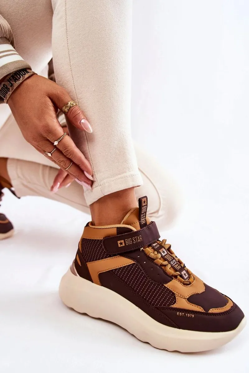 Damskie Buty Sportowe Memory Foam System Big Star KK274404 Brązowe Damskie Buty Sportowe Big Star|Sneakersy Damskie