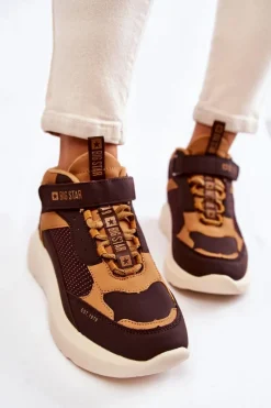 Damskie Buty Sportowe Memory Foam System Big Star KK274404 Brązowe Damskie Buty Sportowe Big Star|Sneakersy Damskie