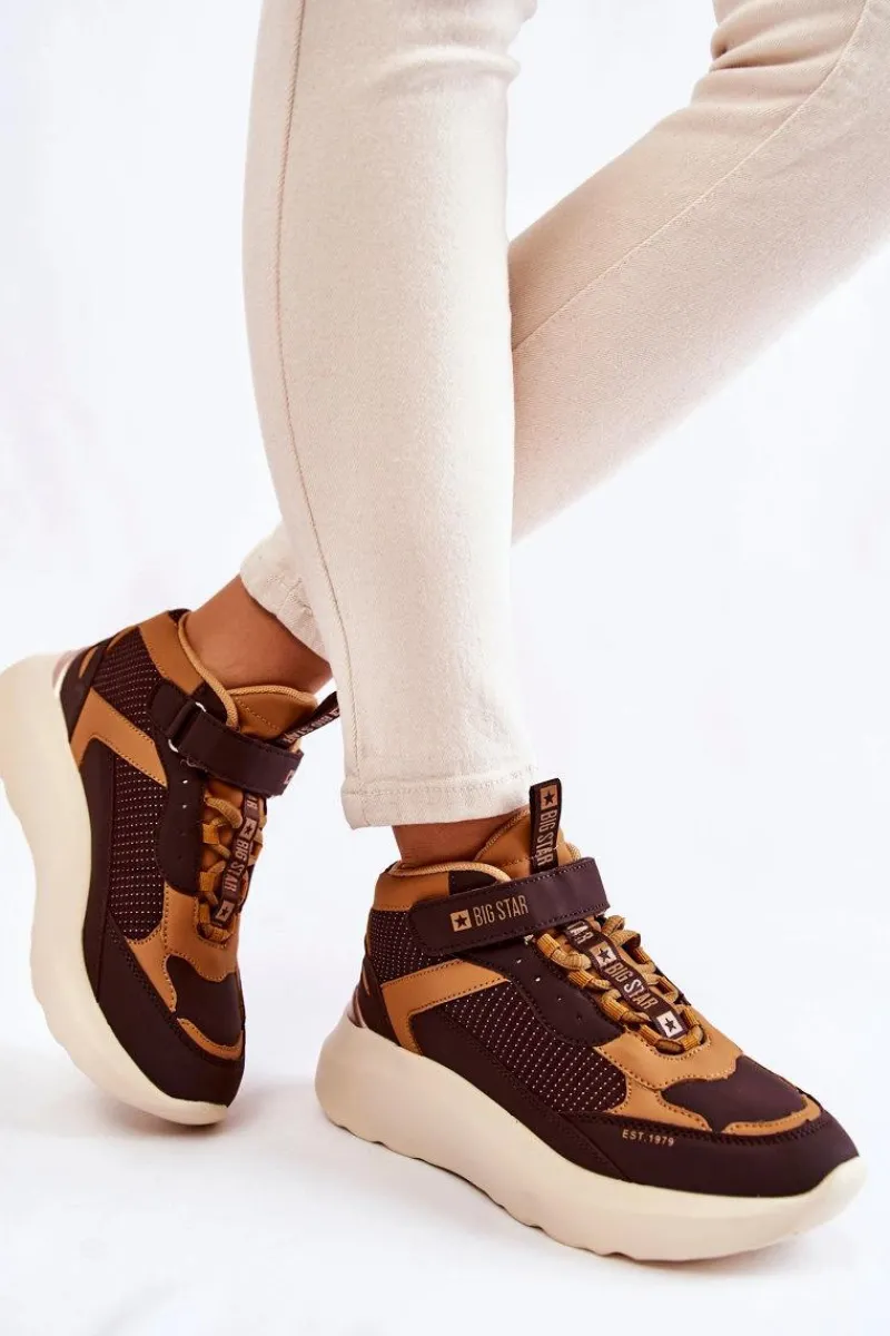 Damskie Buty Sportowe Memory Foam System Big Star KK274404 Brązowe Damskie Buty Sportowe Big Star|Sneakersy Damskie