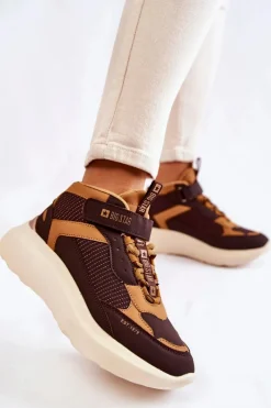Damskie Buty Sportowe Memory Foam System Big Star KK274404 Brązowe Damskie Buty Sportowe Big Star|Sneakersy Damskie