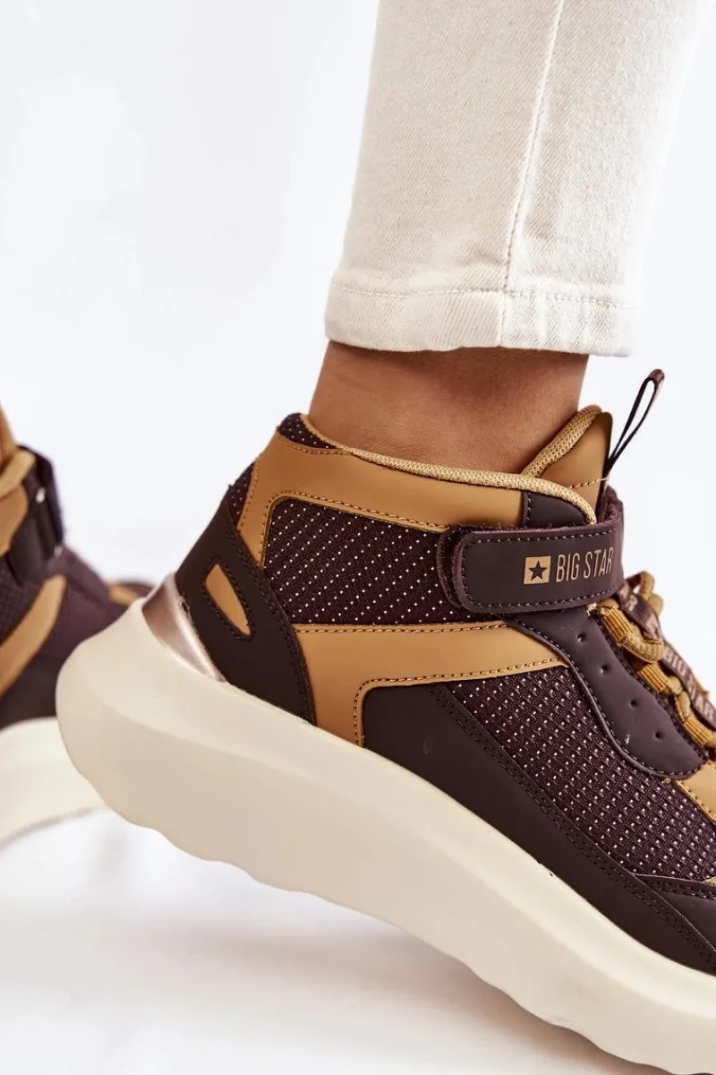Damskie Buty Sportowe Memory Foam System Big Star KK274404 Brązowe Damskie Buty Sportowe Big Star|Sneakersy Damskie