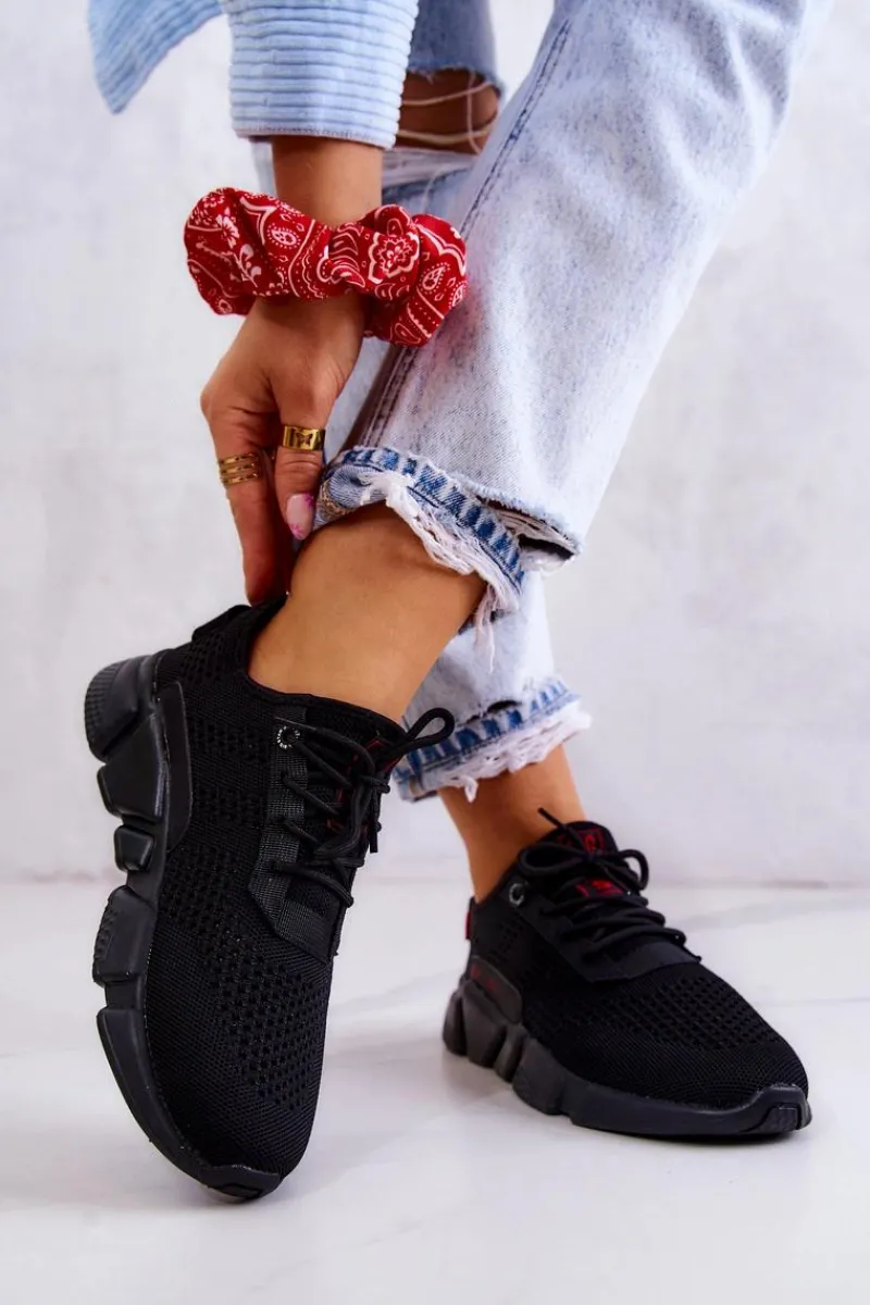 Buty Sportowe Big Star>Big Star Shoes Damskie Buty Sportowe Memory Foam Big Star JJ274273 Czarne