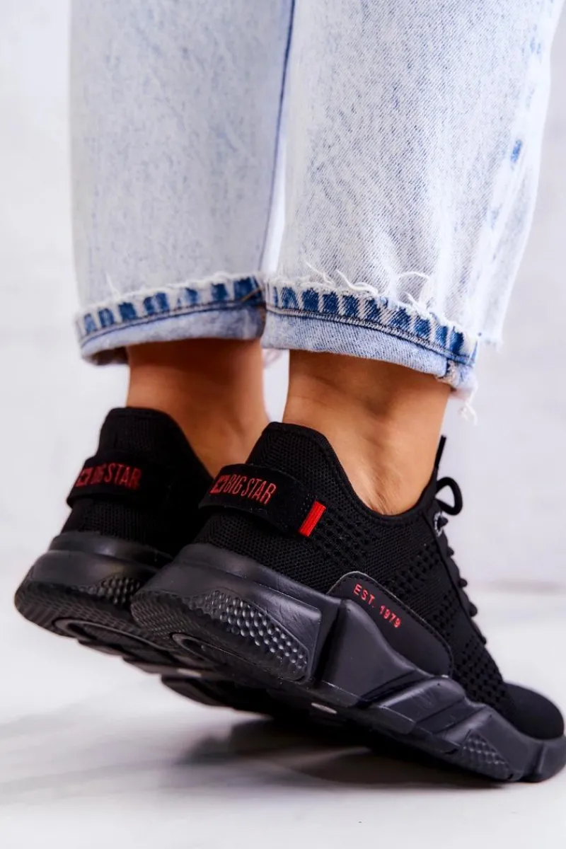 Buty Sportowe Big Star>Big Star Shoes Damskie Buty Sportowe Memory Foam Big Star JJ274273 Czarne