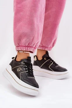 Online Damskie Buty Sportowe Na Platformie Czarne Caldeno Damskie Buty Sportowe Na Platformie|Sneakersy Damskie