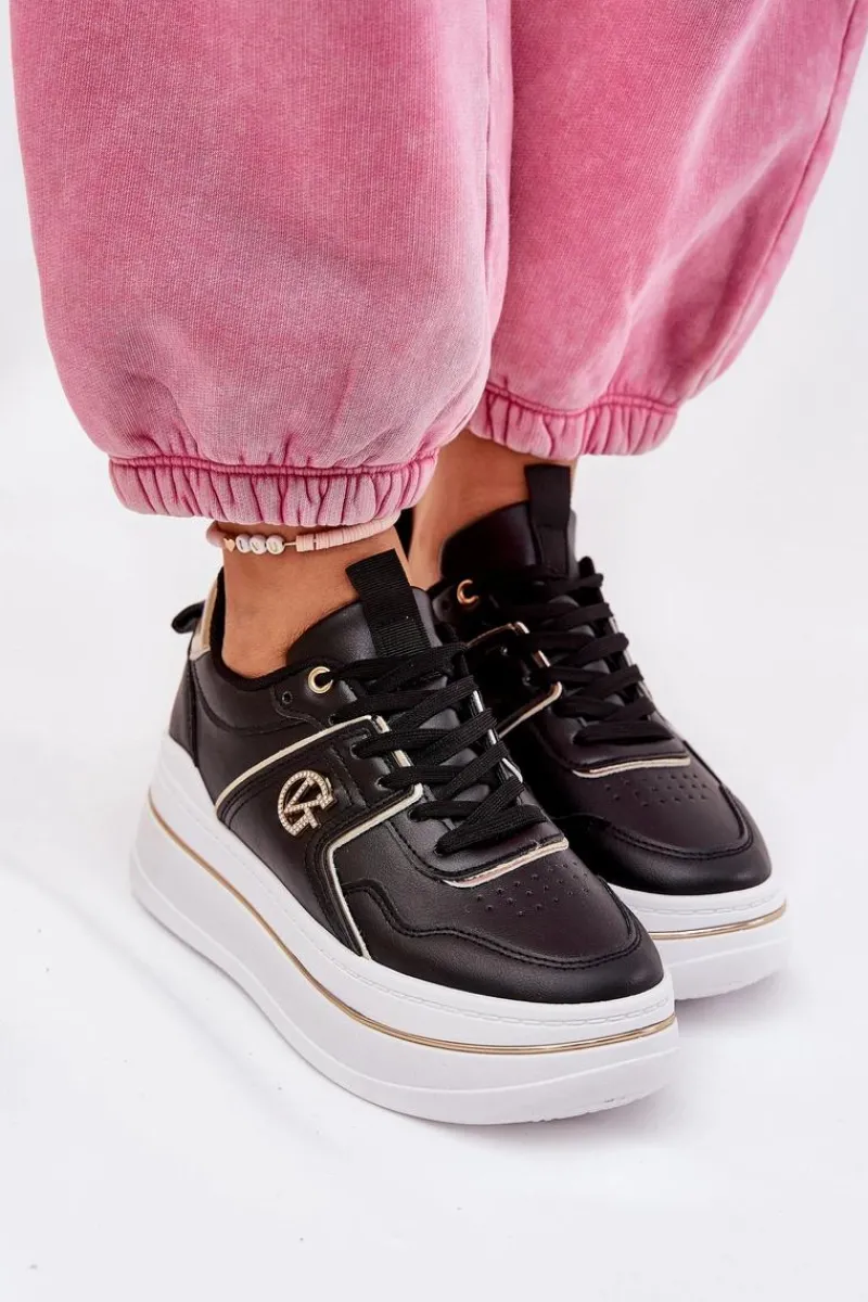 Online Damskie Buty Sportowe Na Platformie Czarne Caldeno Damskie Buty Sportowe Na Platformie|Sneakersy Damskie