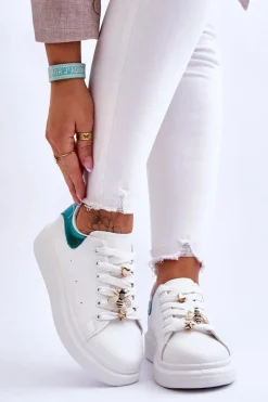 Online Damskie Buty Sportowe Na Masywnej Platformie Biało-Zielone Chante Damskie Sneakersy Damskie