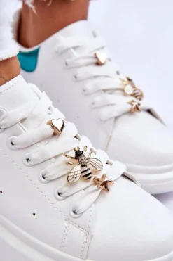 Online Damskie Buty Sportowe Na Masywnej Platformie Biało-Zielone Chante Damskie Sneakersy Damskie