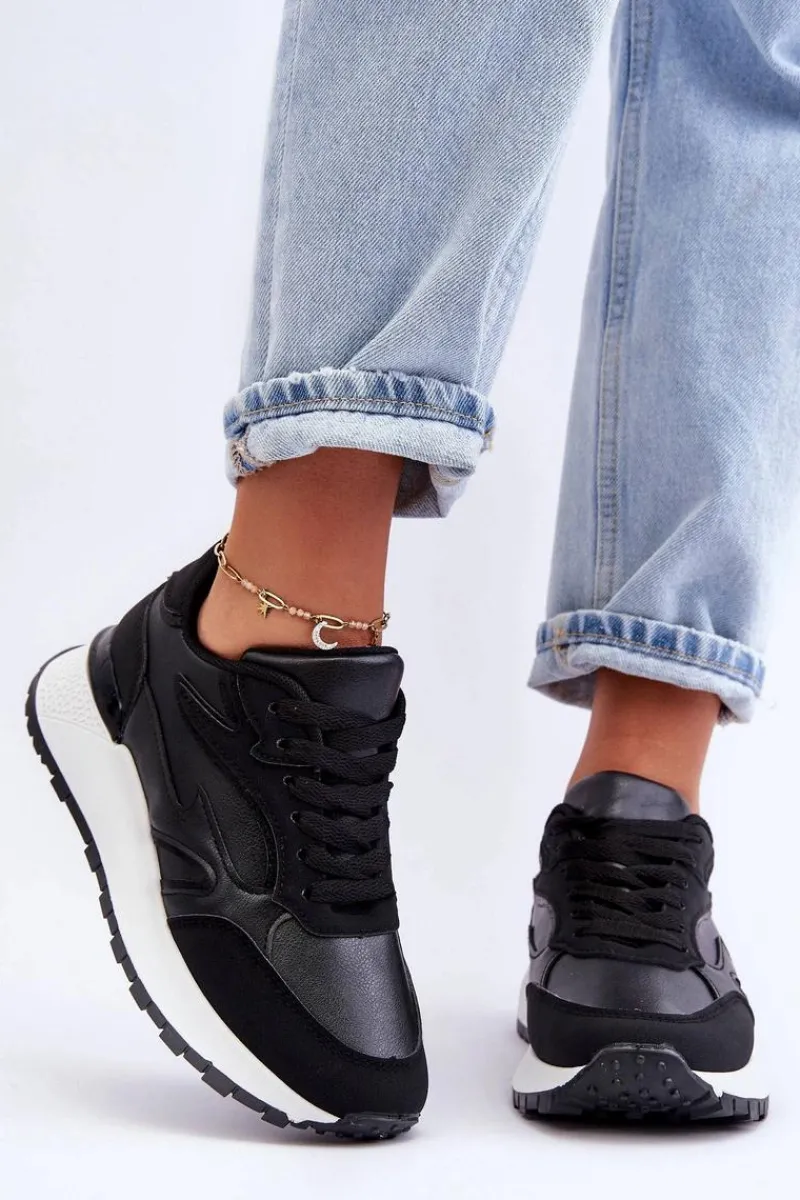 Buty Sportowe Na Platformie|Sneakersy Damskie>Boto Damskie Buty Sportowe Na Platformie Czarno-Białe Henley