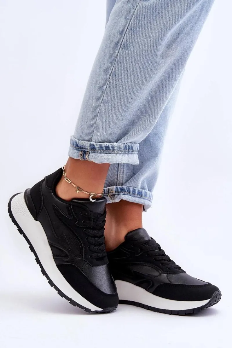 Buty Sportowe Na Platformie|Sneakersy Damskie>Boto Damskie Buty Sportowe Na Platformie Czarno-Białe Henley