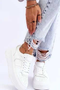 Best Boto Damskie Buty Sportowe Na Wysokiej Platformie Białe Bexley