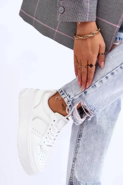 Best Boto Damskie Buty Sportowe Na Wysokiej Platformie Białe Bexley