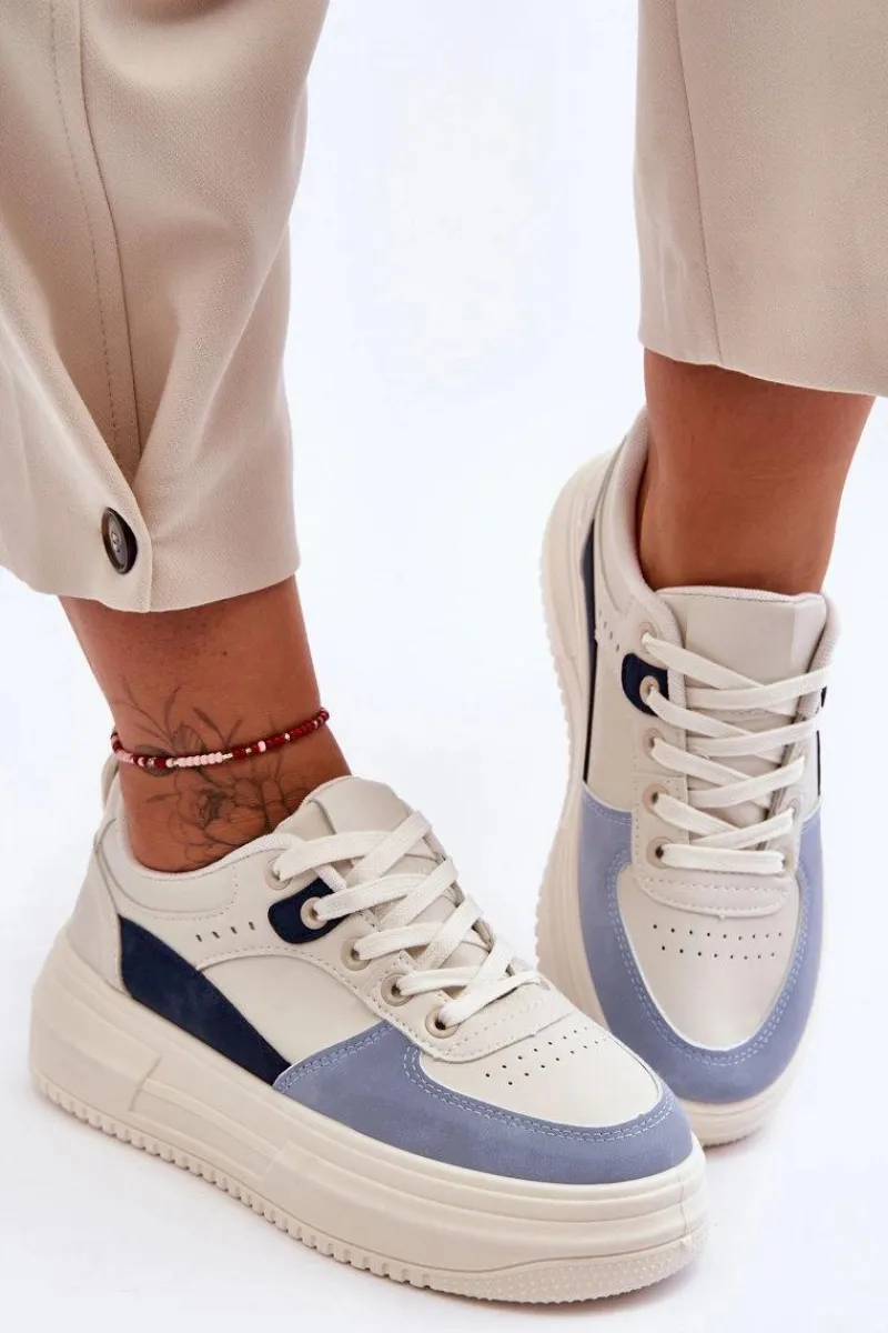 Buty Sportowe Na Platformie|Sneakersy Damskie>Boto Damskie Buty Sportowe Na Masywnej Platformie Biało-Niebieskie Gemma