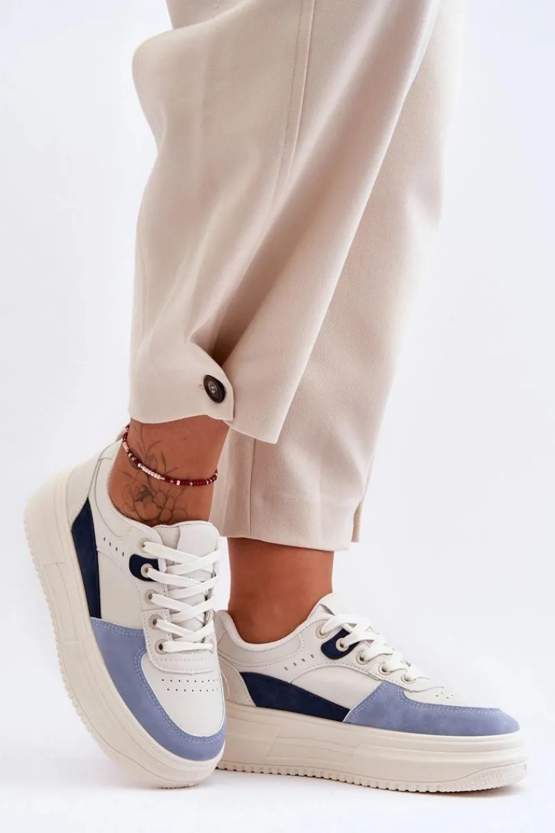 Buty Sportowe Na Platformie|Sneakersy Damskie>Boto Damskie Buty Sportowe Na Masywnej Platformie Biało-Niebieskie Gemma