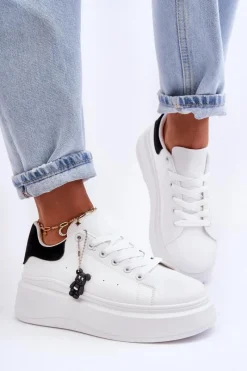 Online Damskie Buty Sportowe Na Masywnej Platformie Biało-Czarne Mariell Damskie Sneakersy Damskie
