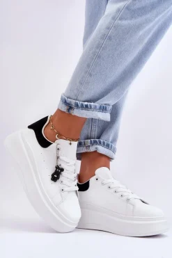Online Damskie Buty Sportowe Na Masywnej Platformie Biało-Czarne Mariell Damskie Sneakersy Damskie