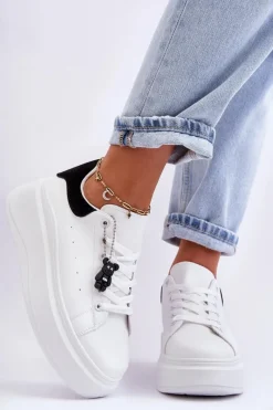Online Damskie Buty Sportowe Na Masywnej Platformie Biało-Czarne Mariell Damskie Sneakersy Damskie