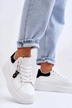 Online Damskie Buty Sportowe Na Masywnej Platformie Biało-Czarne Mariell Damskie Sneakersy Damskie