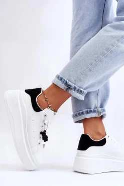 Online Damskie Buty Sportowe Na Masywnej Platformie Biało-Czarne Mariell Damskie Sneakersy Damskie