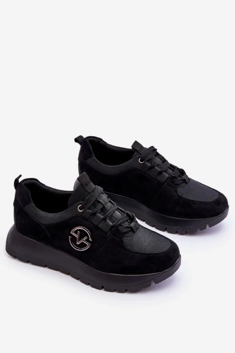 Buty Sportowe Na Platformie|Sneakersy Damskie>Buty damskie Vinceza Damskie Buty Sportowe Na Platformie Czarne Aisha