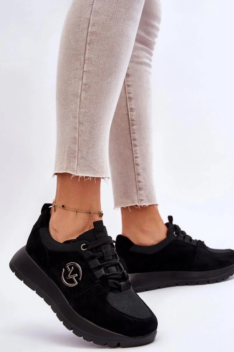 Buty Sportowe Na Platformie|Sneakersy Damskie>Buty damskie Vinceza Damskie Buty Sportowe Na Platformie Czarne Aisha