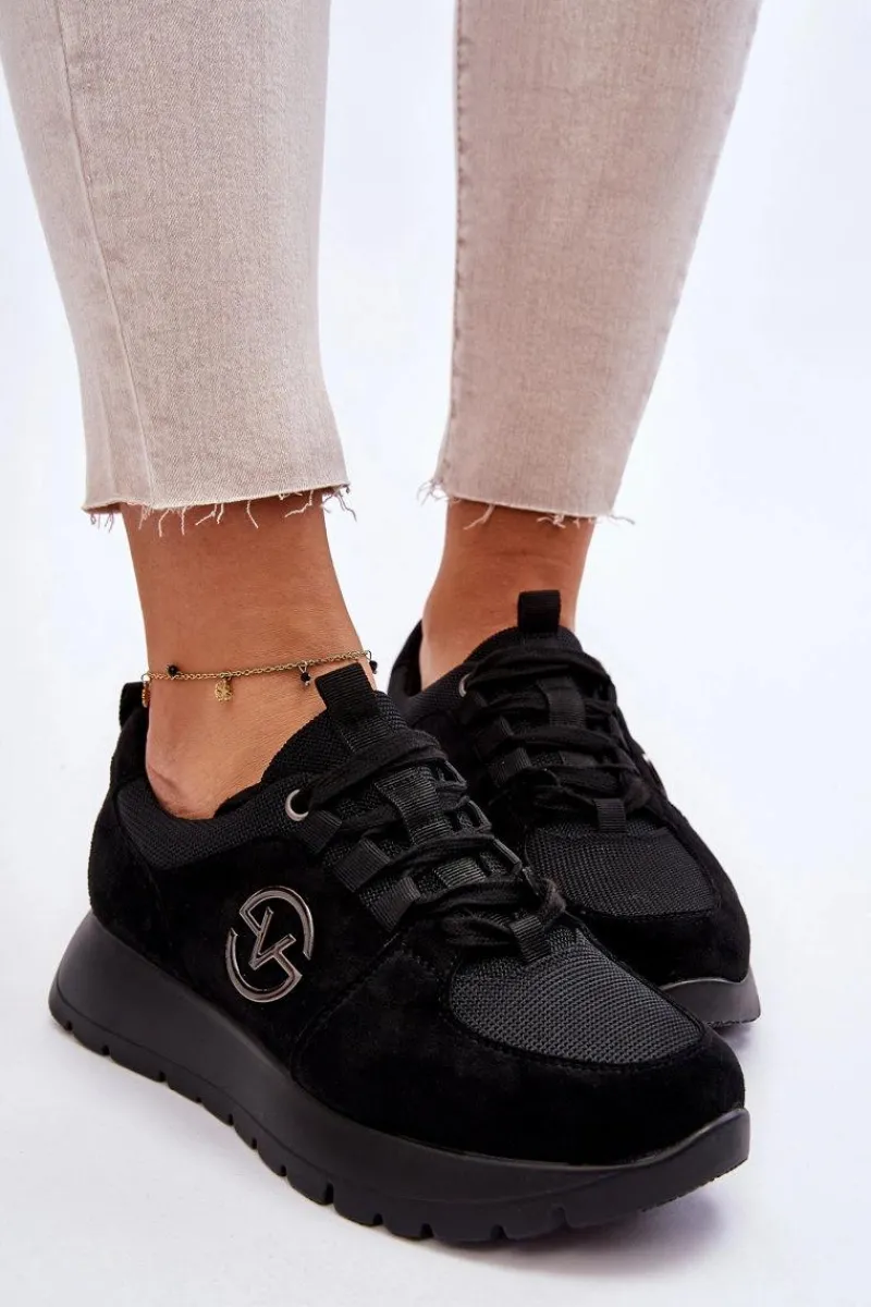 Buty Sportowe Na Platformie|Sneakersy Damskie>Buty damskie Vinceza Damskie Buty Sportowe Na Platformie Czarne Aisha